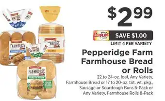 ShopRite Farmhouse bread or rolls offer