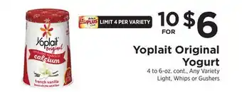 ShopRite Original yogurt offer