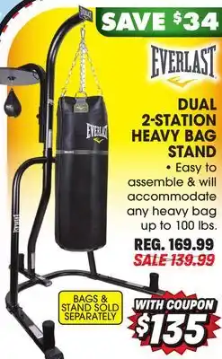 Big 5 Everlast dual 2-station heavy bag stand offer