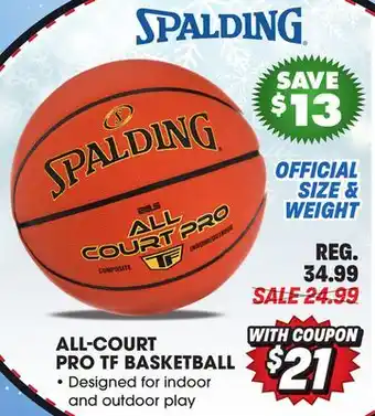 Big 5 Spalding all court pro tf basketball offer