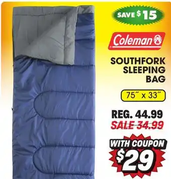 Big 5 Coleman southfork 40° sleeping bag offer