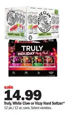 Meijer Truly, white claw or vizzy hard seltzer offer