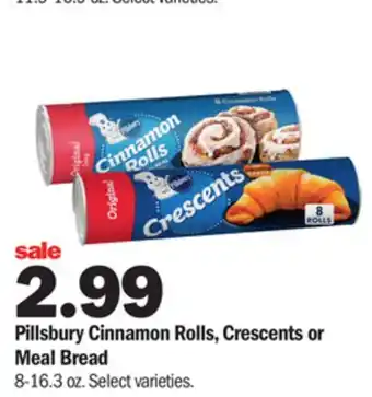 Meijer Pillsbury cinnamon rolls, crescents or meal bread offer
