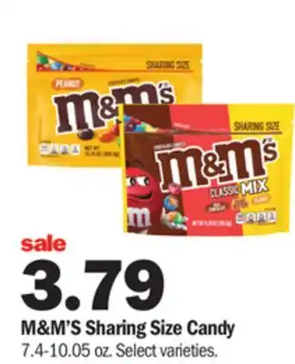 Meijer M&m's sharing size candy offer