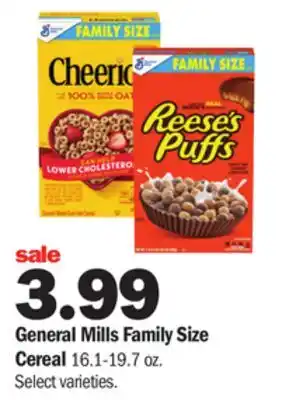 Meijer General mills family size cereal offer