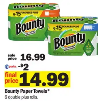 Meijer Bounty paper towels offer