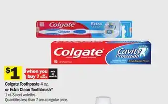 Meijer Colgate toothpaste 4 oz. or extra clean toothbrush* 1 ct offer