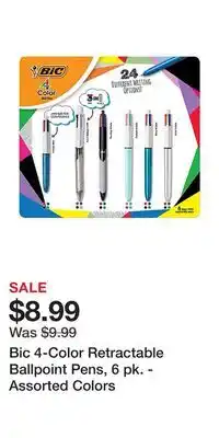 BJ’s Bic 4-color retractable ballpoint pens, 6 pk. - assorted colors offer