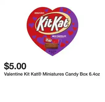 Five Below Valentine kit kat miniatures candy box 6.4oz offer