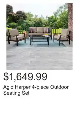 Costco Agio harper 4-piece outdoor seating set offer