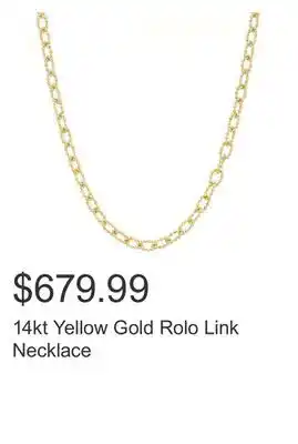 Costco 14kt yellow gold rolo link necklace offer