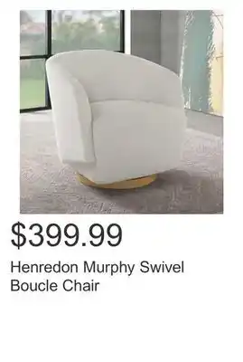Costco Henredon murphy swivel boucle chair offer