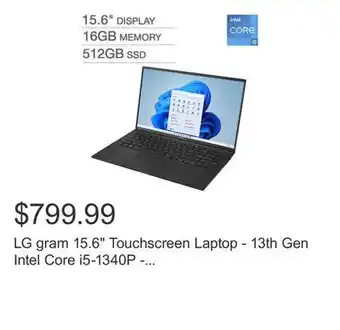 Costco Lg gram 15.6 touchscreen laptop - 13th gen intel core i5-1340p - 1080p - windows 11 offer