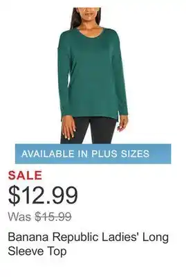 Costco Banana republic ladies' long sleeve top offer