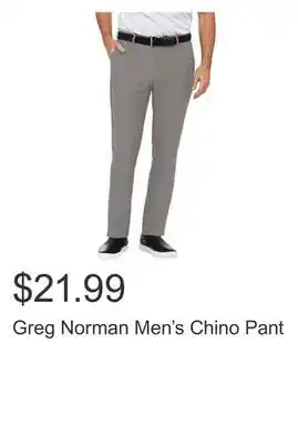 Costco Greg norman men's chino pant offer