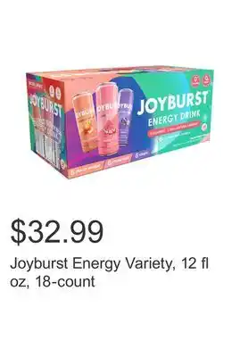 Costco Joyburst energy variety, 12 fl oz, 18-count offer