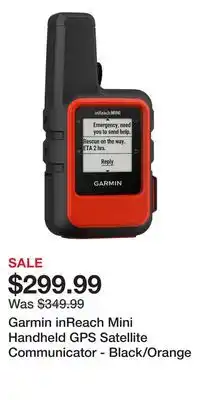 Cabela's Garmin inreach mini handheld gps satellite communicator - black/orange offer