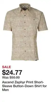 Cabela's Ascend zephyr print short-sleeve button-down shirt for men offer