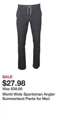 Cabela's World wide sportsman angler summerland pants for men offer