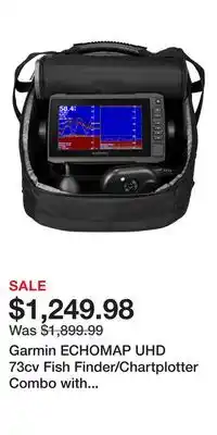 Cabela's Garmin echomap uhd 73cv fish finder/chartplotter combo with panoptix ps22 transducer ice-fishing bundle offer