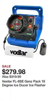 Cabela's Vexilar fl-8se genz pack 19 degree ice ducer ice flasher offer