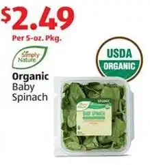 Aldi Organic Baby Spinach offer