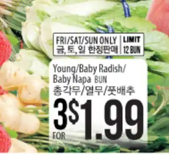 Hmart Young/baby radish/baby napa bun offer
