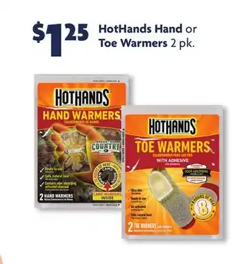Family Dollar Hothands hand or toe warmers offer