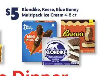 Family Dollar Klondike, reese, blue bunny multipack ice cream offer