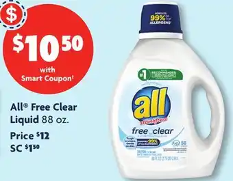 Family Dollar All free clear liquid offer
