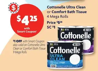 Family Dollar Cottonelle ultra clean or comfort bath tissue offer