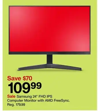 Target Samsung 24 fhd ips computer monitor offer