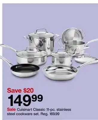 Target Cuisinart classic 11-pc. stainless steel cookware set offer
