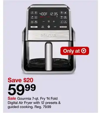 Target Gourmia 7-qt. fry'n fold digital air fryer offer