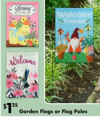 Dollar Tree Garden flags or flag poles offer