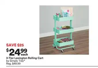 Michaels 3-tier lexington rolling cart by simply tidy offer