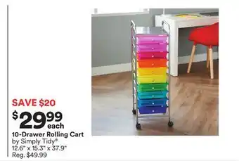 Michaels 10-drawer rolling cart by simply tidy offer