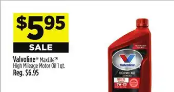 Dollar General Valvoline maxlife tm high mileage motor oil offer