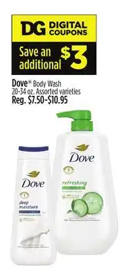 Dollar General Dove body wash offer