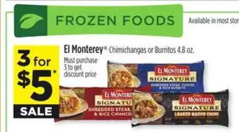 Dollar General El monterey chimichangas or burritos offer