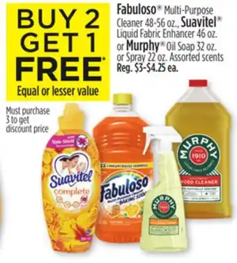 Dollar General Fabuloso multi-purpose cleaner 48-56 oz., suavitel liquid fabric enhancer 46 oz. or murphy oil soap 32 oz. or spray 22 oz offer