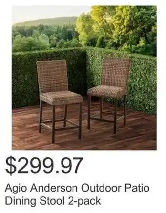 Costco Agio Anderson Outdoor Patio Dining Stool 2-pack offer