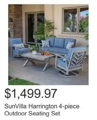 Costco SunVilla Harrington 4-piece Outdoor Seating Set offer