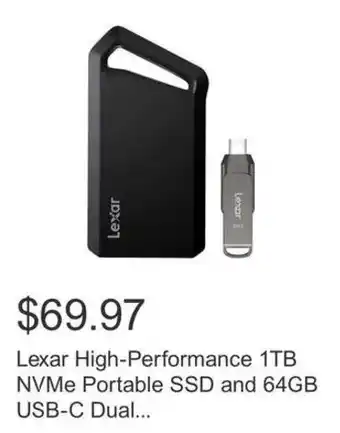 Costco Lexar High-Performance 1TB NVMe Portable SSD and 64GB USB-C Dual... offer