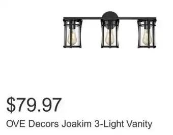 Costco OVE Decors Joakim 3-Light Vanity offer