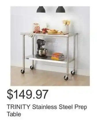 Costco TRINITY Stainless Steel Prep Table offer