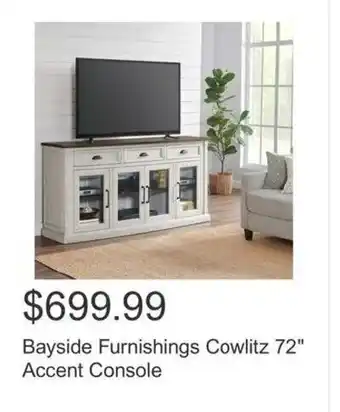 Costco Bayside Furnishings Cowlitz 72" Accent Console offer