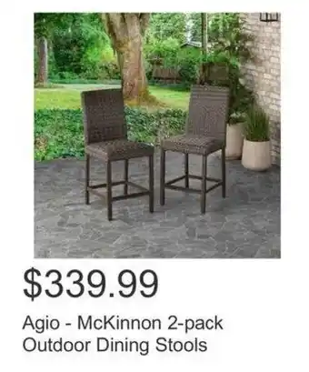 Costco Agio - McKinnon 2-pack Outdoor Dining Stools offer