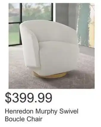 Costco Henredon Murphy Swivel Boucle Chair offer