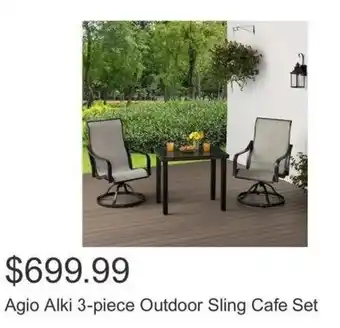 Costco Agio Alki 3-piece Outdoor Sling Cafe Set offer